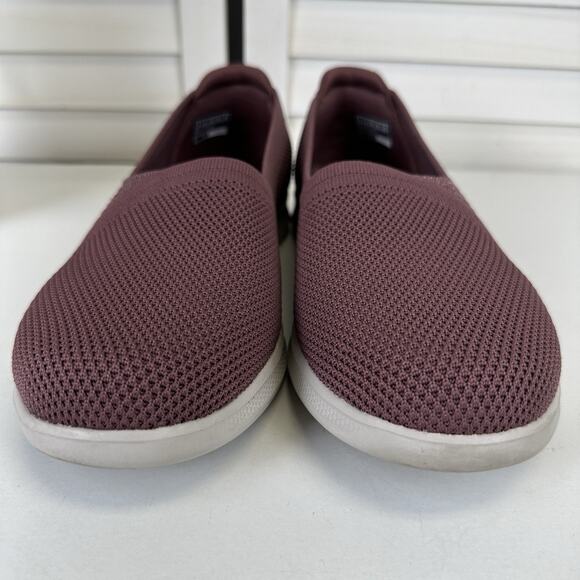 Skechers Pink Step Lite Vegan Luster Slip On Sneaker Flat Goga Mat Shoe Size 9 - Picture 4 of 9